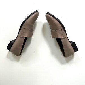 Coclico leather slip on loafers gray taupe neutral minimalism flats sz 39 / 8 US